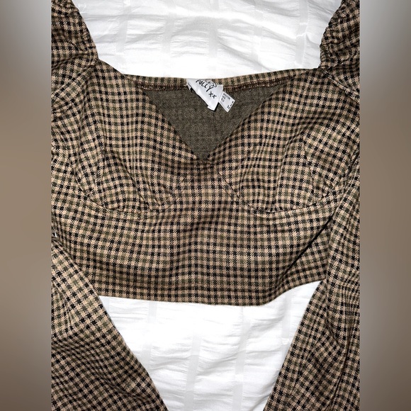 Long sleeve checkered, crop top - Picture 2 of 2